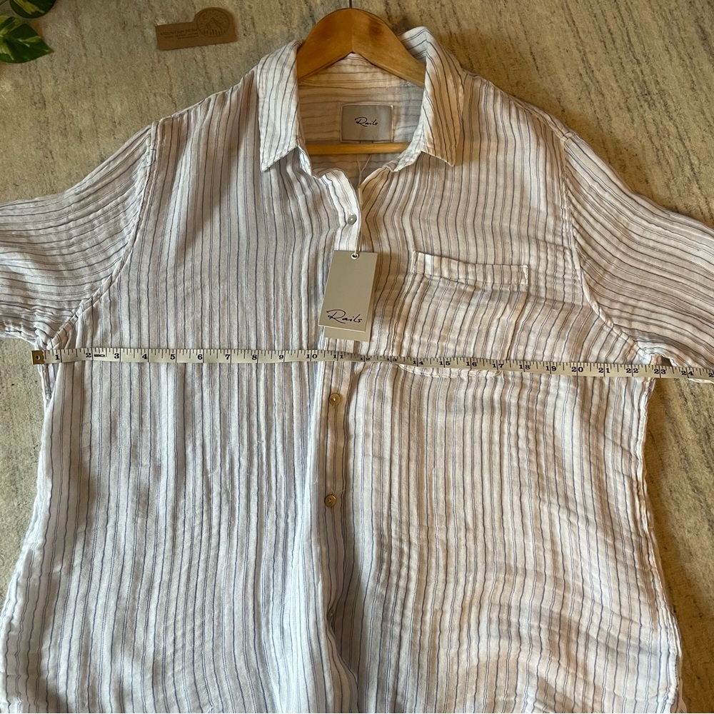 🆕 Rails | Women’s Ellis Cotton Gauze Button Down Davenport Stripe Rails XL - Picture 5 of 9